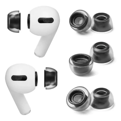 Immagine di AZLA SednaEarfit Crystal AirPods Pro (S/MS/M) Auricolare In Ear Cuscinetto per cuffia 3 Paio/a Nero, Trasparente