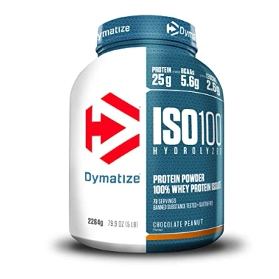 Immagine di Dymatize ISO 100 Hydrolyzed Chocolate Peanut 2264g Proteine del siero di latte idrolizzate e isolate in polvere