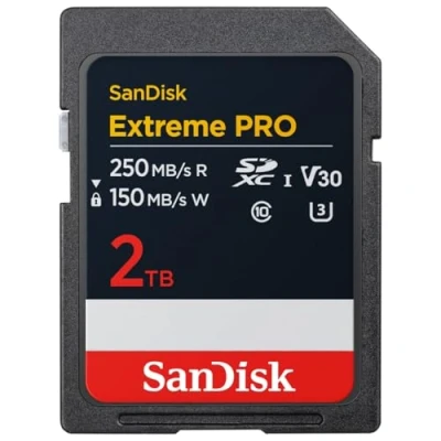 Immagine di SanDisk 2TB Extreme PRO Scheda SDXC, SD, UHS I (V30, Velocità fino a 250 MB/s, 4K UHD Videos) RescuePro Deluxe, QuickFlow Technology, I, Class 10, U3, V30