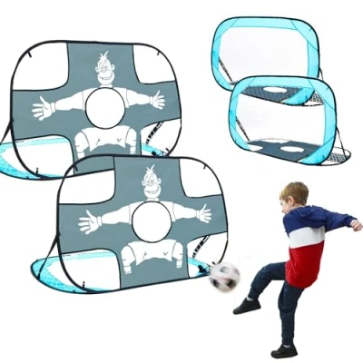 Immagine di LittleTom 2 in 1 Porta da Calcio Bambini 125x80 Pop Up Pieghevole Set Bambino per Allenamento Portiere Mini Porte Rete Giardino