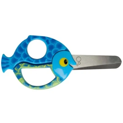 Immagine di Fiskars Forbici Per bambini A forma di pesce, partire da 4 anni, Lunghezza: 13 cm, destrorsi e mancini, Lama in acciaio inossidabile/Impugnature plastica, Blu, 1003746