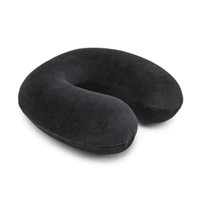 Immagine di Amazon Basics Cuscino per il collo, in memory foam, 1 unità, Semicircolare, Nero