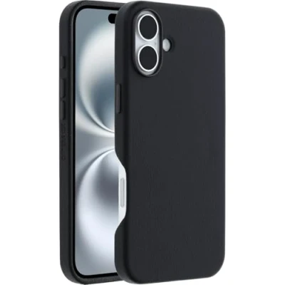 Immagine di OtterBox Symmetry Series Cactus Leather MagSafe custodia per iPhone 16 Plus, protettiva sottile antiurto, a prova di caduta, testata 3x vs norme MIL STD 810G, Nero
