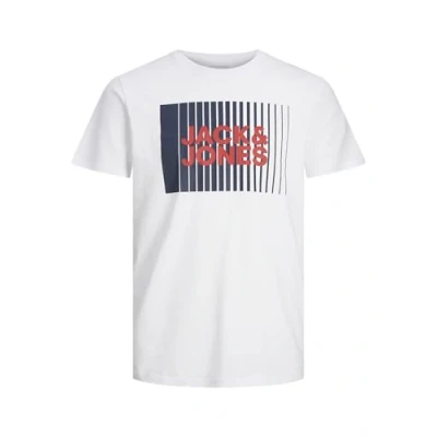 Immagine di Jack &amp; Jones Junior Jjecorp LOGO TEE PLAY O NECK Tshirt con stampa per bambini, Taglia: 116, White