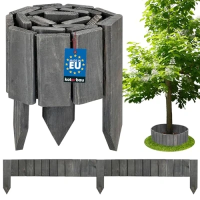 Immagine di KOTARBAU® 1 bordo arrotolabile, 10 x 110 cm, in legno di pino, flessibile, per giardino, palizzata, ritagliabile, decorazione recinzioni