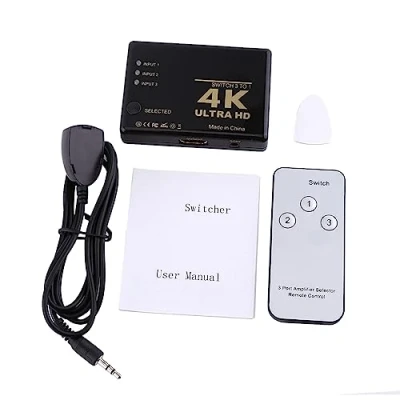 Immagine di Switch HDMI, 4K Ultra HD 1080P 3 Porte HDMI Amplificatore Selettore Hub Splitter con Telecomando