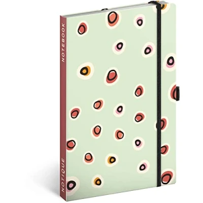 Immagine di Taccuino a righe con elastico, 13 x 21 cm, circa A5, copertina rigida, notebook, quaderno, diario per adulti, donne (punti)