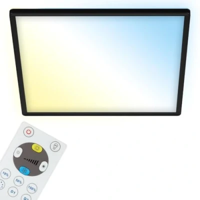 Immagine di Briloner Leuchten Pannello LED, plafoniera dimmerabile, con retroilluminazione, telecomando, 22 Watt, 3000 lumen, colore: bianco/nero, 420 x 29 mm (L P A)