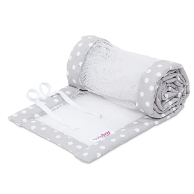 Immagine di Babybay Babynest Mesh Piqué Suitable For Model Maxi, Boxspring, Comfort And Plus, Pearl Grey Points White 200 g
