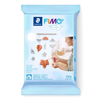 Immagine di STAEDTLER Fimo Air Light 8130 0 Pasta per modellare ad asciugatura aria, extra leggera, bianca, utilizzabile immediatamente, non necessita di combustione, 350 g, piacevole al tatto, si attacca