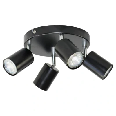 Immagine di Miratic Faretti Led Soffitto 4 Punti Luce GU10 (lampadine non incluse) (nero)