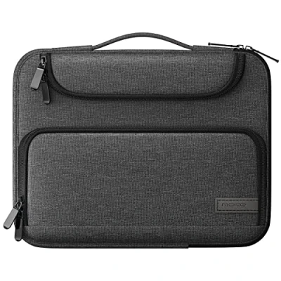 Immagine di MoKo 9 11&quot; Custodia Protettiva per Tablet con Manico, Compatibile iPad 10a/Air 5 10.9, PRO 11 M2, 9/8/7a Gen 10.2, Galaxy Tab S9/S8 2023, Borsa Tasche Multiple, Nero&amp;Grigio