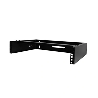 Immagine di StarTech.com Staffa Rack 19&quot; 2U Supporto per a Profilo Basso Patch Panel, Dispositivi IT/AV, Switch di Rete Acciao Nero Installazione Parete Portata fino 35kg (RACK 14 BRACKET)