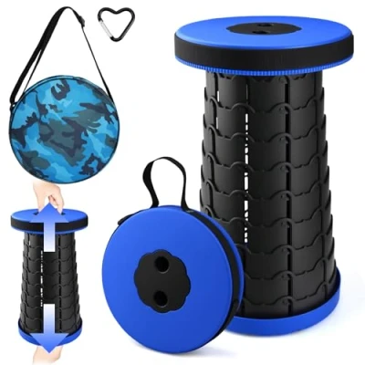 Immagine di WUSUPU Sgabello Pieghevole Portatile,Sgabello Telescopico,Sgabelli Pieghevoli,Sgabello Da Campeggio,Sedia Portatile Regolabile in Altezza,Sedile Retrattile per Campeggio,Barbecue,Pesca,Escursionismo