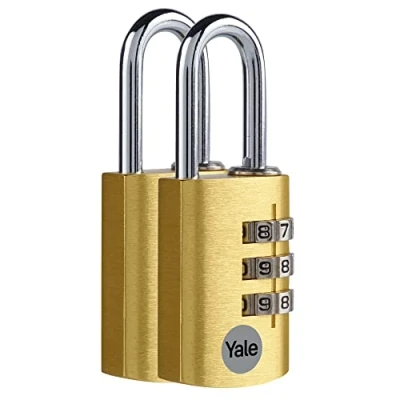 Immagine di YALE YE3CB/28/126/2/GO Combinazione Alluminio 28 mm pk2 Effetto, Oro 2 Pezzi, 28mm