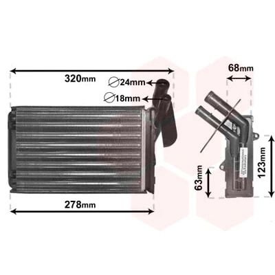 Immagine di VAN WEZEL *** IR PLUS 43006048 Radiatore Riscaldamento con accessori RENAULT: MEGANE 1 Classic, CLIO 1, Coach