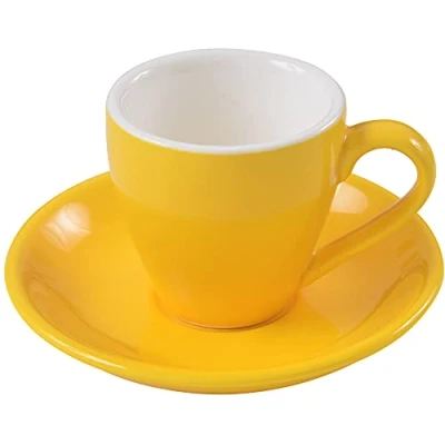 Immagine di ionEgg tazza da caffè in porcellana con piattino, espresso, 80 ml, giallo