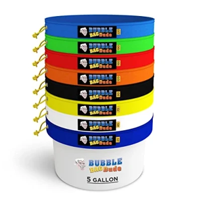 Immagine di BubbleBagDude Set di 8 sacchetti da 30 litri, per l’estrazione ghiaccio a base erbe, con retino pressatura e custodia