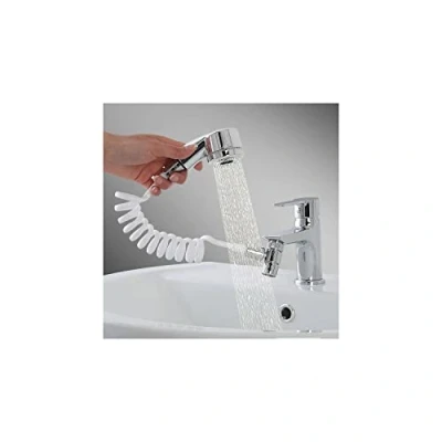 Immagine di Doccino Easy Universale, Per Lavandino, Doccetta Doccia, Sifone Da Cucina, Facile Installare, Fissaggio Con Bioadesivo, Pratico E Compatto