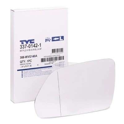 Immagine di TYC 337 0142 1 Vetro Specchio Retrovisore Sx VOLKSWAGEN: Polo IV Hatchback, SKODA: Octavia 2 Combi, II Hatchback