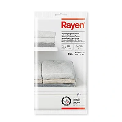 Immagine di Rayen 6 Sacchetti in Jersey antitarme, polietilene, Trasparenti, 82 x 40 13 cm, Transparente, Polyethylene, 82x40x13 cm