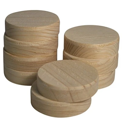 Immagine di 30 pz inserti in abete rosso diam. 50 mm dischetti legno con smusso