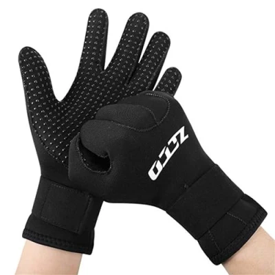 Immagine di ZCCO guanti da immersione in neoprene 3mm / 5mm, muta termica a doppio strato con polso elastico e particelle antiscivolo (3mm, M)