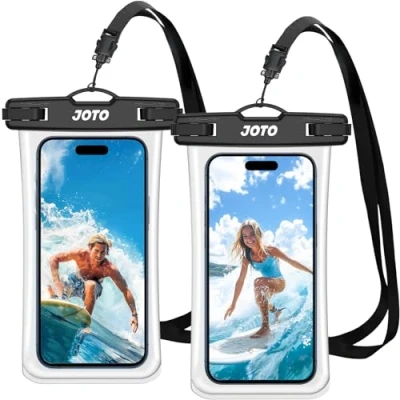 Immagine di JOTO [2 Pezzi Custodia Subacquea Smartphone[30m/IPX8], Porta Cellulare Impermeabile Mare per iPhone 16/15/14/13/12/11 Pro Max Mini XS XR SE, Galaxy A05s/A54/A34/A25/S23/S24, Huawei Xiaomi Fino a 7&quot;