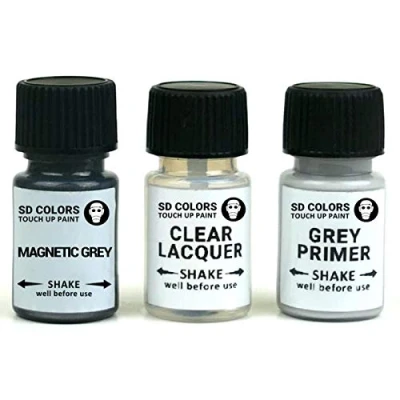 Immagine di SD COLORS Vernice per ritocchi grigio magnetico da 15 ML la riparazione dei graffi (vernice + primer lacca)