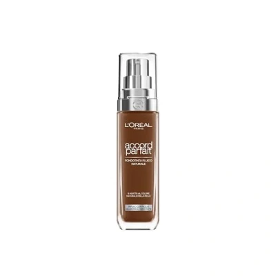 Immagine di L&#039;Oréal Paris Fondotinta Liquido, Incarnato Uniforme e Illuminato, Finish Naturale, Per Tutti i Tipi di Pelle, Formula con Acido Ialuronico, Accord Parfait, Tonalità: 10N Cocoa, 30 ml
