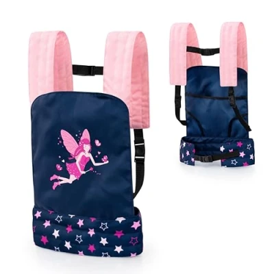 Immagine di Bayer Design 62216AA Porta Bambola EasyCarry, Portatile Davanti e Dietro, Blu, Rosa, Fata, Colore,