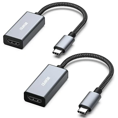 Immagine di BENFEI Adattatore USB C a HDMI 4K, 2 Confezioni Tipo [Compatibile Thunderbolt 3/4] per iPhone 15 Pro/Max MacBook Pro/Air 2023 iPad Pro iMac S23 XPS 17 e altro