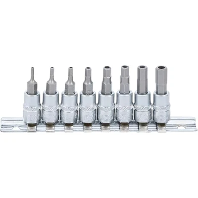 Immagine di BGS 5156 Set di inserti 6,3 mm (1/4&quot;) esagono incassato con foro 2 7 8 pezzi.