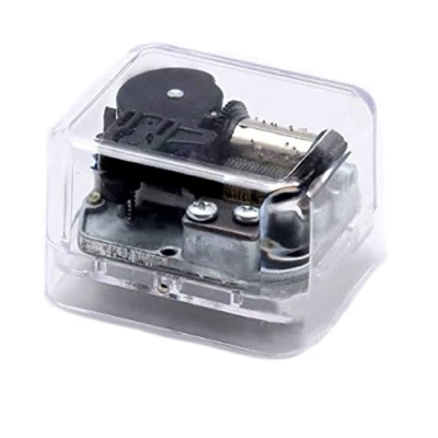 Immagine di Fnly 18 notes creative wind up acrilico plastica trasparente Music Box, Silent Night Musical box Silvery