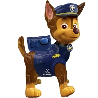 Immagine di Amscan Anagram 4256501 Palloncino in alluminio, di grandi dimensioni, a tema Paw Patrol con il personaggio Chase, 61 cm