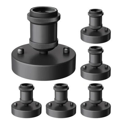Immagine di ledscom.de 6 pezzi Plafoniera/porta lampada RETRA, nero opaco, 1x E27 max. 60W