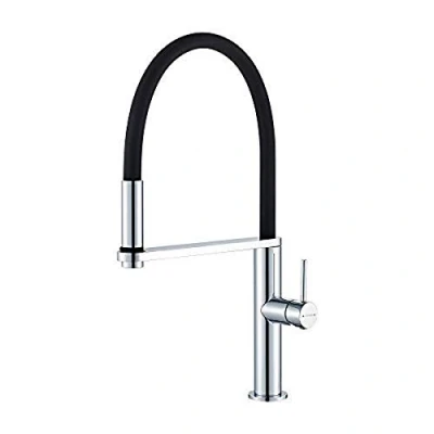 Immagine di GRIFEMA LYON G4006 Rubinetto Cucina Professionale con Bocca Molto Alta (537MM), Miscelatore per Beccuccio Universale Girevole (G3/8 Pollici), Cromo/Nero