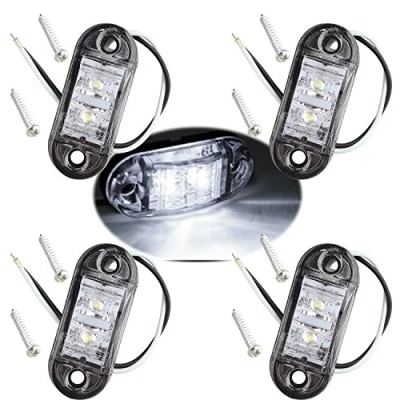 Immagine di Futheda 4 pz IP65 Ovale LED luci di Posizione Laterali 12 V/24 V Anteriore Posteriore indicatore Universale per Camion, rimorchio, roulotte, Autobus, Barche, Colore Bianco
