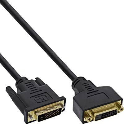 Immagine di InLine 20199 Cavo DVI D 24+1 Maschio a Femmina, PIN Dorati, Dual Link, 2M Nero