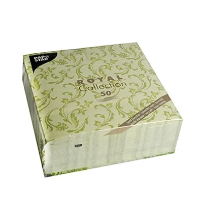 Immagine di PAPSTAR Tovaglioli, Tessuto, Verde Oliva, 7.8 x 20 cm, 50 unità