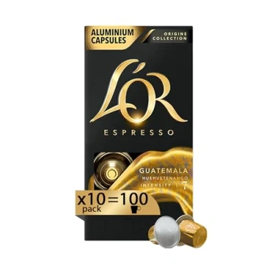 Immagine di L&#039;Or Capsule Caffè Espresso Guatemala 100 in Alluminio Intensità 10 Compatibili con Macchine Nespresso®* original Confezioni da