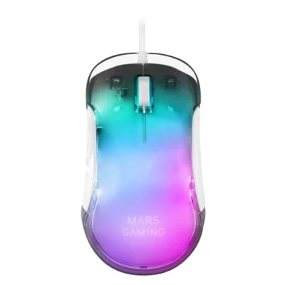 Immagine di MARSGAMING MMGLOW, Mouse Gaming RGB Chroma Glow, Finitura a Specchio, Ultra leggero, 12800 DPI, Bianco