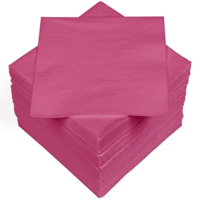 Immagine di HEKU 100 tovaglioli in tinta unita, 3 strati, 33 x cm, qualità uniforme per eventi e gastronomia, pratica confezione da 5, altamente assorbenti ed eleganti, rosa