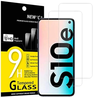 Immagine di NEW&#039;C 2 Pezzi, Vetro Temperato per Samsung Galaxy S10e, Pellicola Prottetiva Anti Graffio, Impronte, Senza Bolle, Durezza 9H, 0,33mm Ultra Trasparente, Resistente