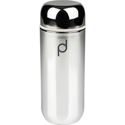 Immagine di DrinkPod HCF 200AG Capsule riutilizzabili con corpo in acciaio inox pareti sottovuoto, mantengono le bevande calde/fredde per 6 ore, finitura argento metallizzato, 200 ml/0,2 l,