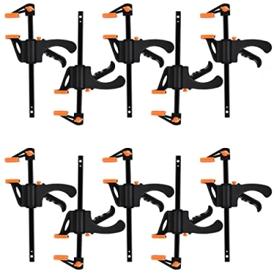 Immagine di Onezebra Set di 10 morsetti a vite con una sola mano, e tenditori, serraggio rapido, acciaio nylon per la lavorazione del legno, fissaggio preciso pezzi in rosso