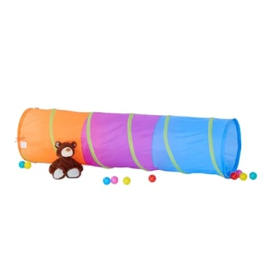 Immagine di Relaxdays Tunnel gioco per bambini dai colori vivaci tubo giocattolo bimbi e bambine robusto pop up colorato
