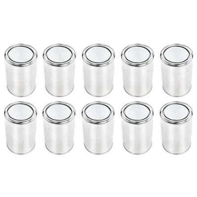 Immagine di Barattolo di latta 10x 1000 ml con coperchio a pressione ermetico, opaco, vuoto, rotondo contenitore stoccaggio