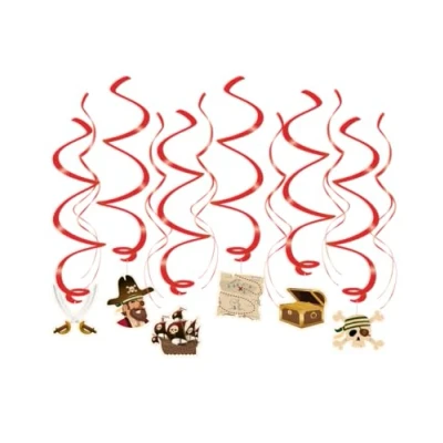 Immagine di PD Party 7024141 Decorazione a Vortice Appesa Hanging Swirls Festa Celebrazione Pirates, Multicolore, 70cm Lunghezza x 14cm Larghezza 0.1cm Altezza