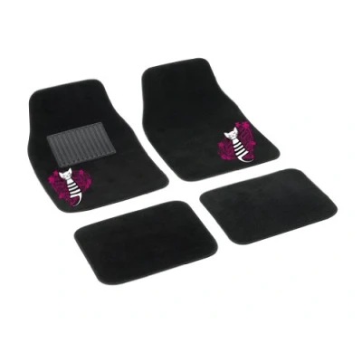 Immagine di Bottari 29121 Set Completo Tappeti in Moquette per Auto, Nero/Bianco/Rosa, di 4